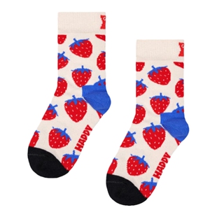 HappySocks潮牌秋季款童袜多巴胺时尚草莓扎染袜中筒袜子