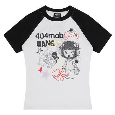 404MOB轻亚辣妹风短袖T恤女