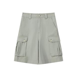 CountryMoment 全棉洗旧美式复古工装短裤女外穿夏宽松休闲五分裤