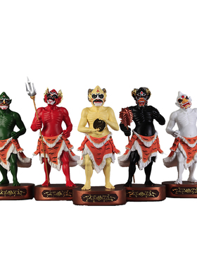 树脂彩绘家用五鬼五灵公神像