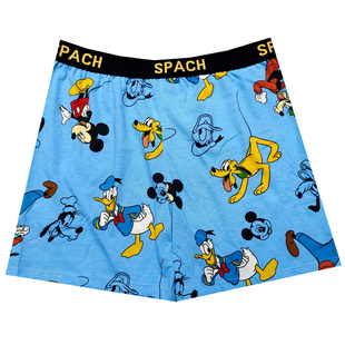 孖烟通动漫卡通新款印花纯棉平角潮加大尺码胖子肥佬家居裤四角裤