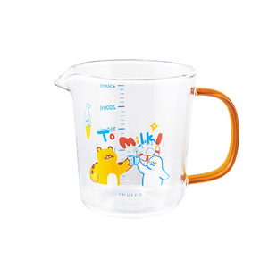 树可豹抱抱量杯带刻度玻璃厨房用食品级耐高温毫升计量鸡蛋打蛋杯