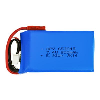 乐迪800mAh锂电池2S 7.4V 20C A560 SU27 D460航模JST口RadioLink