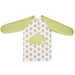 家用厨房做饭长袖围裙大人反穿可外穿罩衣外套女春天成人亲子罩衫