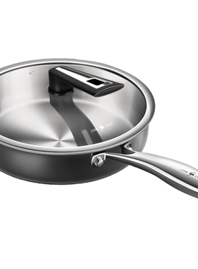 真聚油防凸316L不锈钢平底锅煎锅