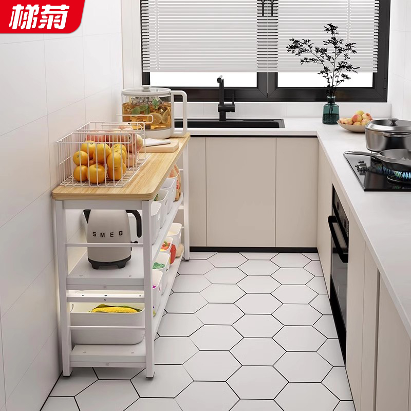 厨房多功能置物架落地多层家用货架微波炉收纳架锅架杂物储物架子