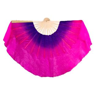 原版真丝舞蹈扇扇花花开幸福群舞山西民间舞小花戏紫渐变秧歌扇子