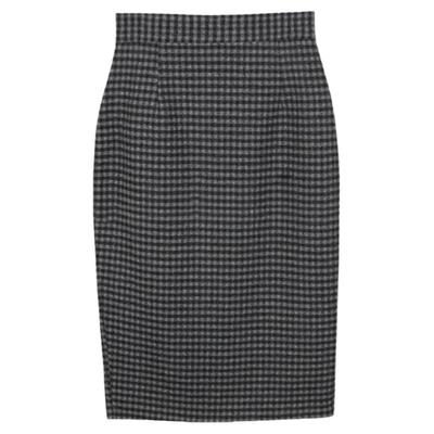 格子毛呢冬季通勤直筒半身裙包臀