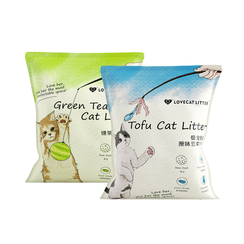 love爱宠爱猫cat全新原味绿茶结团天然除臭低尘豆腐猫砂2.6kg*6包