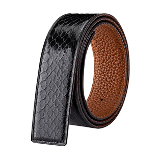 男士蟒蛇皮皮带不带扣头封边车线腰带条搭配togo皮荔枝纹反面带身
