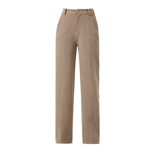 逸阳黑色西装裤女秋冬2025冬季毛呢阔腿直筒宽松高腰休闲拖地裤子