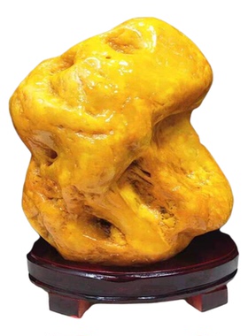 天然黄蜡石摆件风水镇宅
