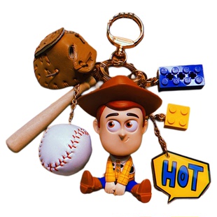 潮玩盲盒玩具总动员巴斯光年胡迪卡通钥匙扣网红挂件包挂定制DIY