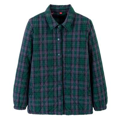 新款洋气格子棉服外套女士小棉袄