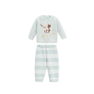 whitewheat男童2025秋冬新款套装女宝宝家居服亲子装母女子睡衣厚