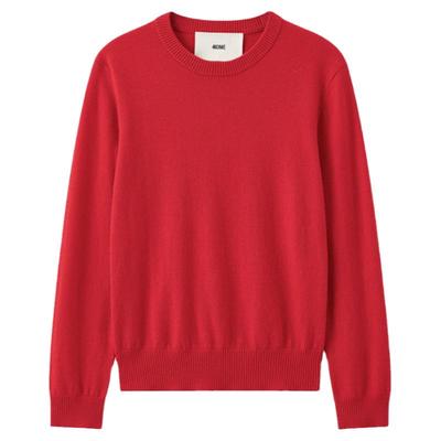 440ME羊毛羊绒混纺桔红色毛衣