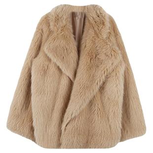 今年流行皮草外套女宽松西装领网红炸街显瘦年轻环保狐狸毛毛大衣