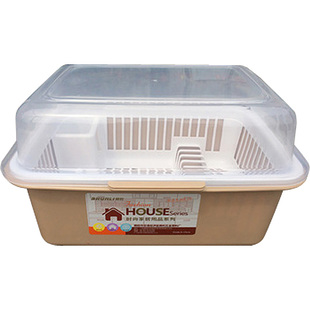 厨房特大带盖碗柜塑料沥水碗架 家用放碗箱碗碟密封箱 碗筷收纳