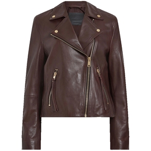 ALLSAINTS女士修身皮衣Dalby羊皮夹克外套秋季女装W099LB