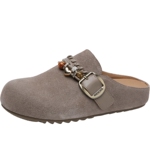 百田森2026春夏新款勃肯拖鞋女厚底软底穆勒鞋编织慵懒一脚蹬拖鞋