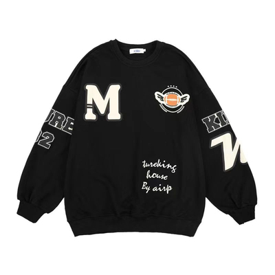 大码300斤发泡麂皮绒加绒卫衣男