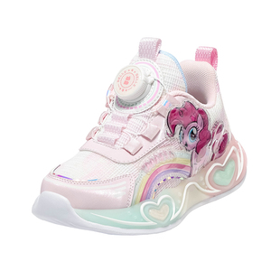 百丽童鞋小马宝莉联名闪灯运动鞋秋冬新款女童跑步鞋儿童亮灯鞋子