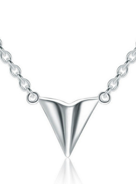 小张的故事S925纯银折纸飞机项链