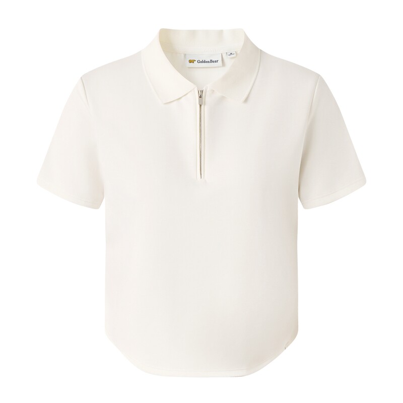 GOLDEN BEAR/金熊2026夏季新品女士休闲百搭半拉链翻领短袖POLO衫