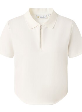 GOLDEN BEAR/金熊2026夏季新品女士休闲百搭半拉链翻领短袖POLO衫