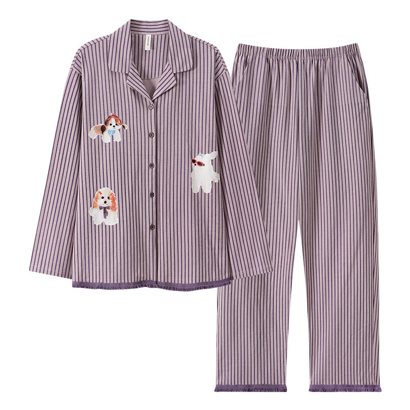 康汝雅春秋季色纺棉可外穿家居服