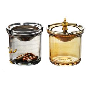 轻奢漏斗烟灰缸带盖防飞灰家用客厅创意个性大气办公室烟缸高级感