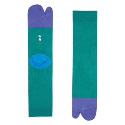 原创基础春秋分趾袜撞色中筒