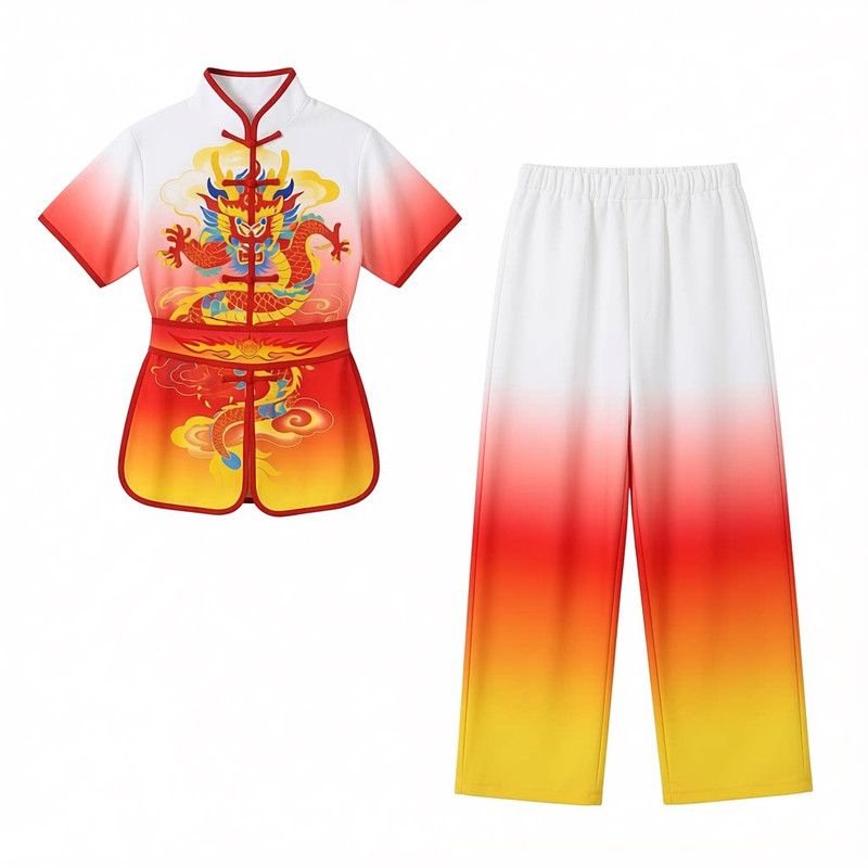 儿童武术演出服 春秋款长短袖男女中国功夫比赛服学生 六一表演服