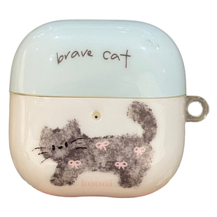 适用华为freeclip2耳机套freebuds7i韩系ins涂鸦猫咪6i可爱苹果airpods4带挂件三星buds2无线蓝牙pro4硅胶套
