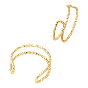 18K包金保色批花双股1.0mm粗指环戒指开口绕线戒托手工DIY饰品