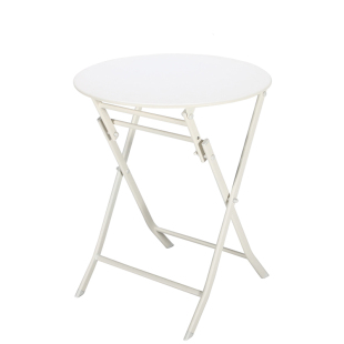免安装折叠圆桌休闲阳台小方桌轻奢简约餐桌家用小户型折叠椅白色
