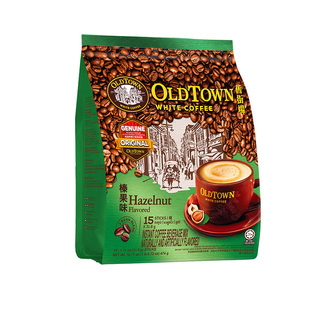 马来西亚进口旧街场白咖啡粉速溶三合一榛果原味15条官方旗舰正品