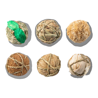 UMI兔子草球草编玩具零食逗乐球