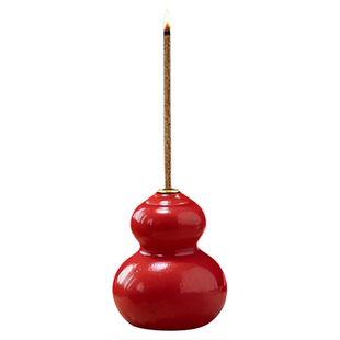 陶瓷开运福禄葫芦香插 线香底座 香盘香托香薰香立檀香家居小摆件