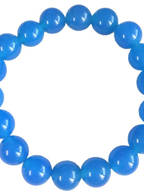 蓝色玛瑙手链送女友生日礼物天然