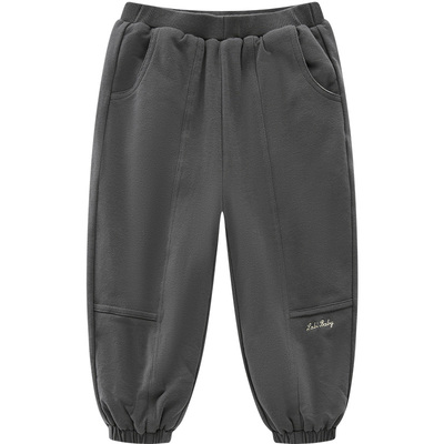 拉比儿童拼接束口裤80g夹棉