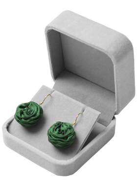 法式浪漫风真丝玫瑰耳坠