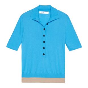 ZUCZUG 素然秋季女士舒适苏文棉横机短袖Polo针织衫