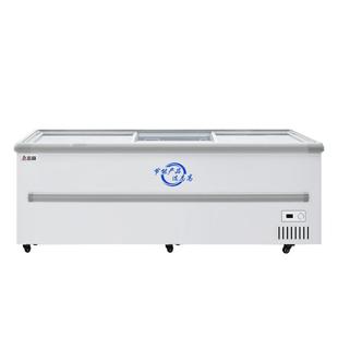 志高冰柜商用冷冻柜卧式玻璃展示柜冷藏岛柜超市大容量冷柜雪糕柜