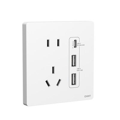 正泰86型Type-C快充面板