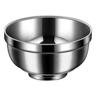 不锈钢304饭碗单个家用大号双层防烫碗宝宝儿童防摔碗婴儿吃饭碗