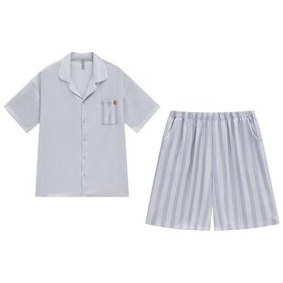 新款冰丝睡衣男士夏季薄款短袖短裤凉感开衫可外穿家居服男款套装