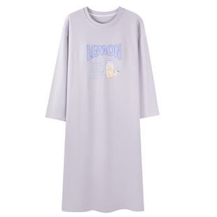 浪莎纯棉长袖睡裙女2026年新款连衣裙长款大码可外穿睡衣家居服HJ