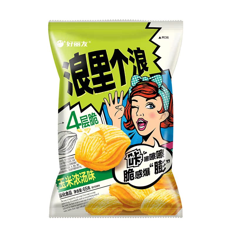 好丽友浪里个浪四层玉米脆
