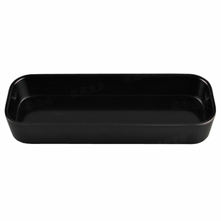 美日嘉宝密胺盘子长方形丸子盘 仿瓷菜盘 黑色点心盘点心盘B640